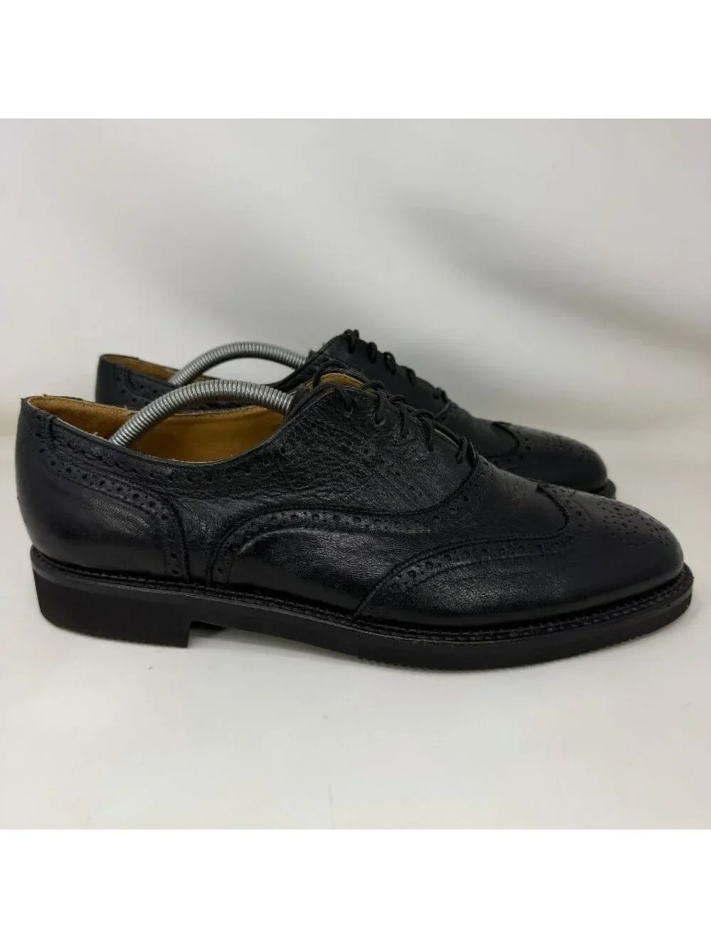Vintage Cole Haan Made in USA Leather Wingtip Oxfords Black Men’s Size 11 D